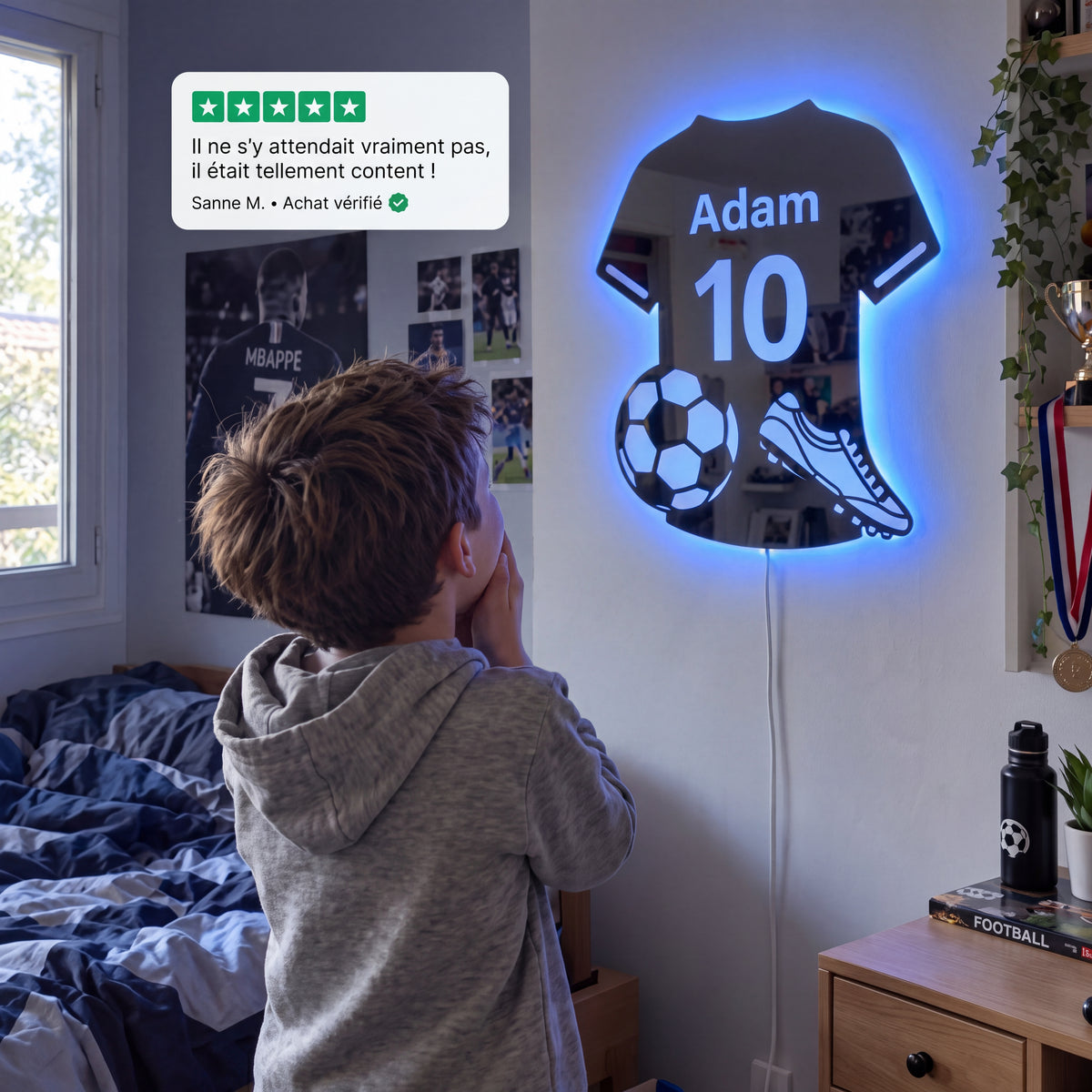 LumiFoot | Miroir LED de football personnalisé