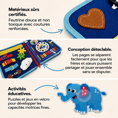 Livre d'activités Montessori 8 pages, plus de 30 activités, dès 6 mois - Nuvia™