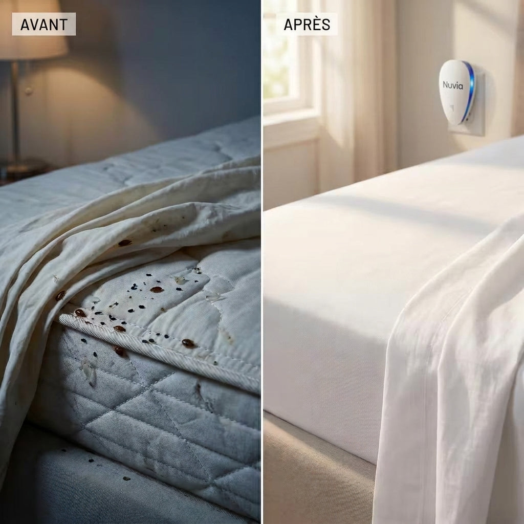 Nuvia™ Répulsif antiparasitaire à ultrasons - Élimine les punaises de lit et 14 autres nuisibles.